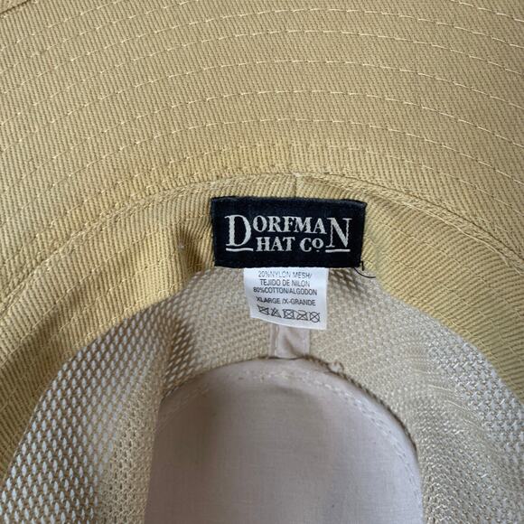 Dorfman Hat Co. Wide Brim Sun Panama Hat Large Mesh Vented Fishing Tan Size XL - Picture 6 of 9